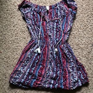 Paisley mini Dress red and blue